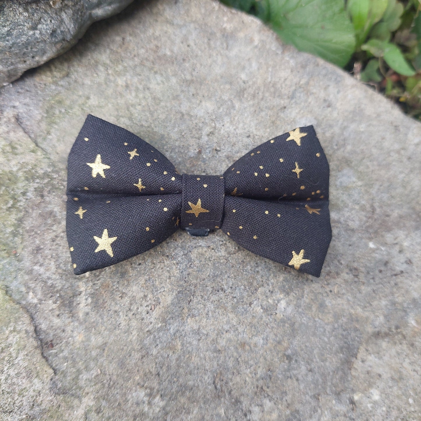 Moonlight Cat Bow Tie - Black and Gold