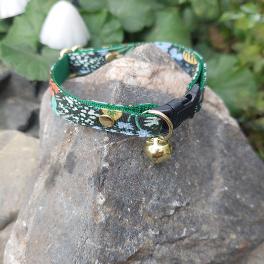 Meadow, Green Floral Cat Collar